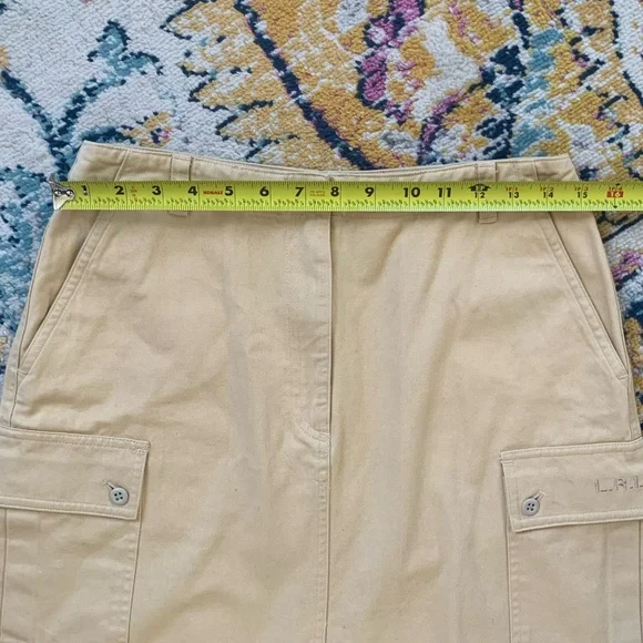 Lauren Ralph Lauren Cargo Skirt Khaki Tan Cotton Utility Mini Size 6 - Picture 6 of 6